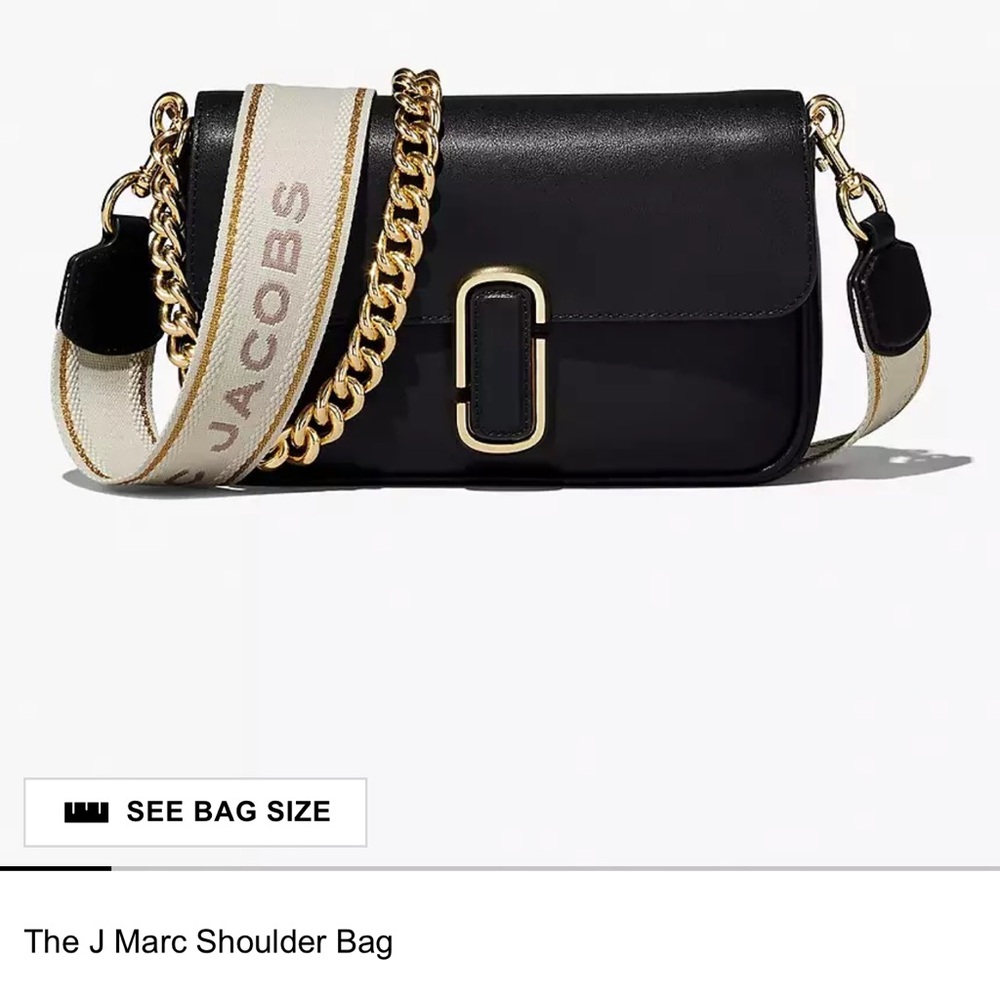 Marc Jacobs Black and Gold Shoulder Bag